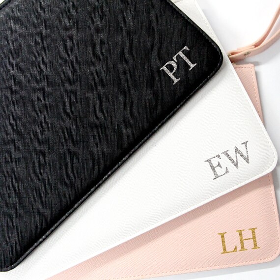 Personalised initial shop clutch bag