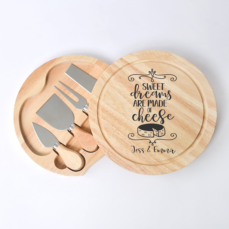 Personalised Wooden Cheese Board & Knives Gift Set Wedding Etsy Australia