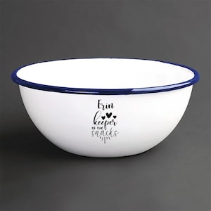 Personalised Engraved Snack Bowl, Enamel, Snack Pot, Cereal, Treat Bowl, Gift For Him Her, Fathers Mothers Day, Daddy, Stocking Filler