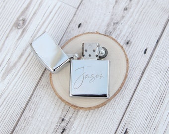 Personalised Engraved Best Man Groomsman Lighter Gift Father of Bride Wedding Present Smokers gift Your Name Tux Grooms Box