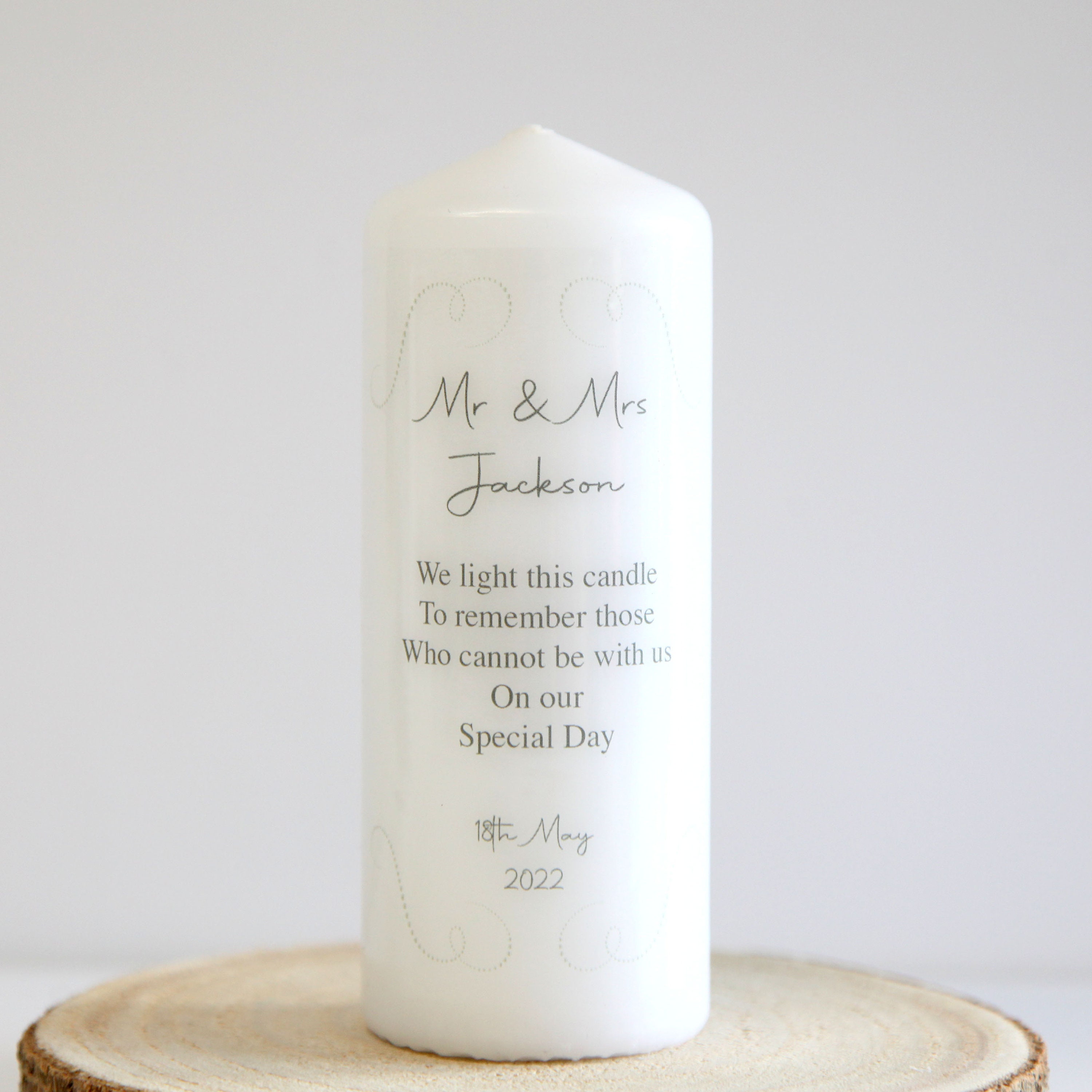 Large Personalised in Loving Memory Remembrance Candle Wedding Etsy