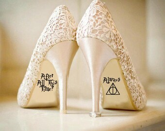 Personalised Harry Potter Disney Wedding Shoe Vinyl Sticker Decal With Name & Date Decorations Bridal shoe Bridesmaid I Do Deathly Hallows