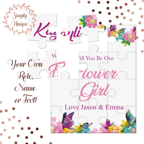 Personalised Flower Girl Puzzle Thank You Will You Be My Flower Girl Proposal Gift Bridesmaid Bag Box Maid Of Honour Wedding Ask Asking Etc