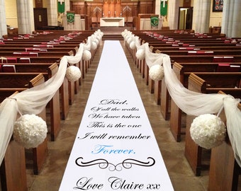 Personalised Wedding Aisle Runner Decoration, Your Name and Date, Vinyl or Paper, Ceremony, Wedding Decor, Custom, Dad, Father of Bride Walk