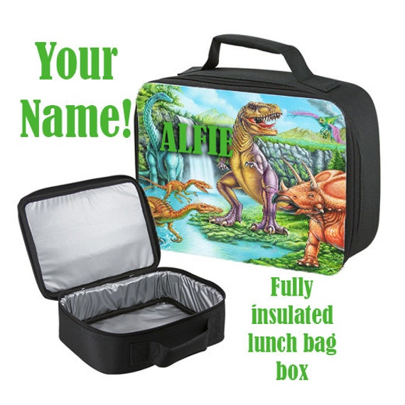 personalised dinosaur lunch box