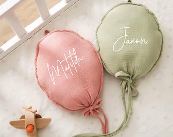 Personalised Fabric Balloon Wall Hanging, Plush Nursery, Wall Decor, Birth Announcement, Linen, Name Reveal, Your Name Photo Prop Photoshoot