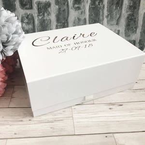 Personalised Bridesmaid Bride Maid of Honour Groom Mother of the Bride Gift Box Bridal Party Keepsake