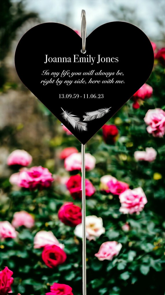 Angraves - Decorazione Commemorativa A Forma Di Cuore Per Tomba Con Piume - 'In Loving Memory Of My Dear Son' - 15x15 Cm