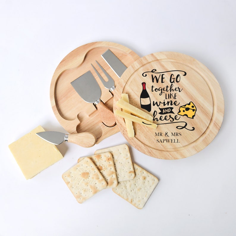 Personalised Cheese Board & Knives Gift Set Wedding Present Etsy