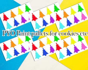 10 x paletas de pintura navideña comestibles, pinta tus propias galletas, pasteles de galletas PYO, relleno de medias Elf Eve Filler, bolsa de fiesta para colorear glaseos