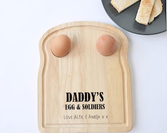 Personalised Dippy Egg Board Plate stocking Filler Christmas Present Secret Santa Egg Cup Easter Egg & Soldiers Dad, Husband, Branded Etc