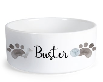 Personalised Printed Dog Bowl, Ceramic Pet Bowl, Cat, Puppy, Food, Water, Animal Lover Gift, Birthday Christmas Present, Kitten