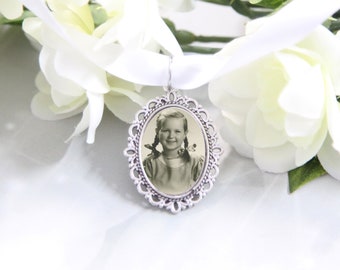 Personalised Wedding Bouquet Charm, Memorial, Photo, Remembrance Wedding Flower, Gift, Keepsake, Bridal Charm, Something Blue, Poem