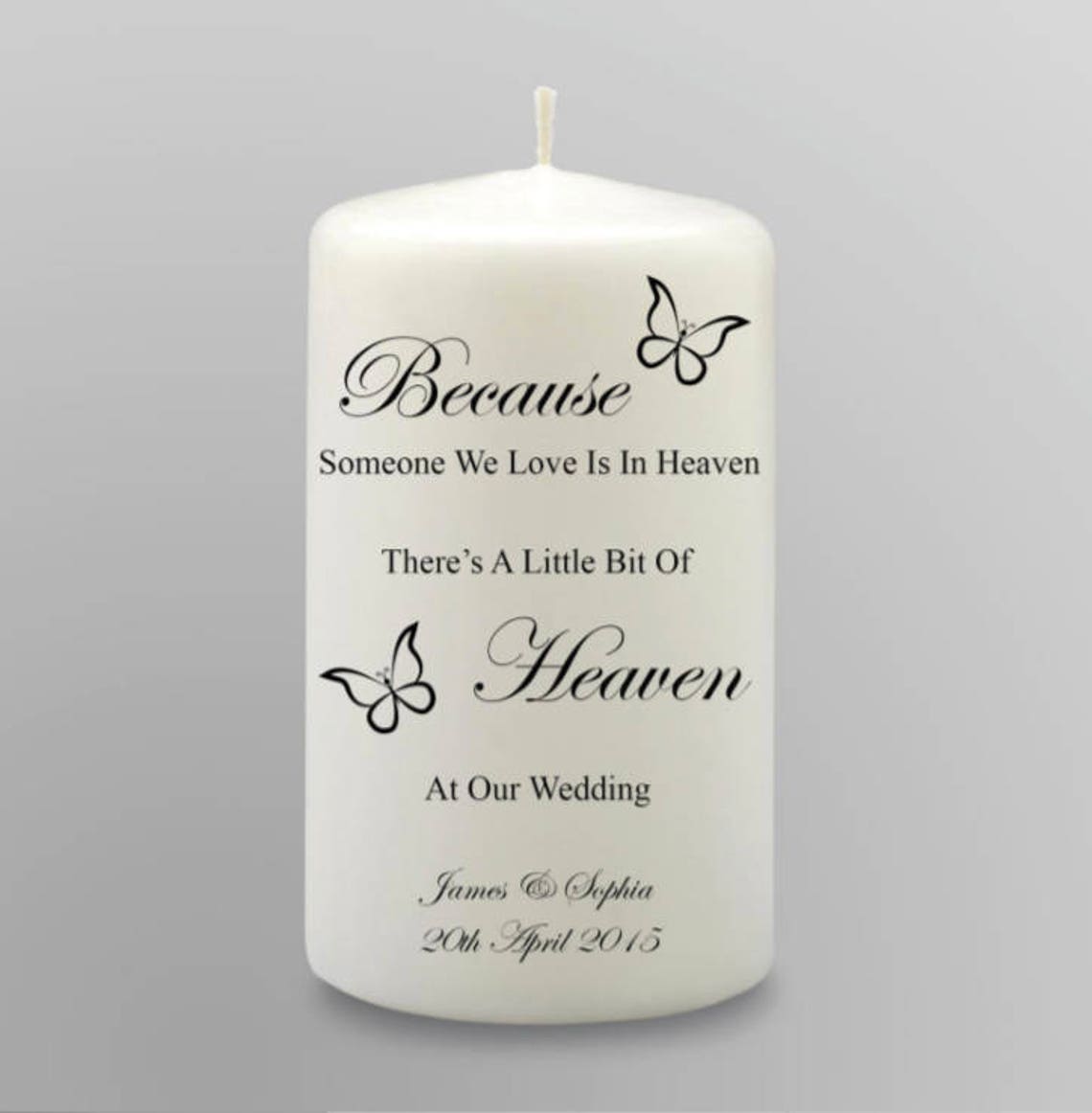 Personalised Wedding Memorial Candle Gift Keepsake Butterfly Etsy