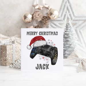 Personalisierte Gaming Weihnachtskarte, frohe Weihnachten, Weihnachtsmann, lustig, für Familie, Kinder, Paar, Freund, für sie, ihn, XBox, Playstation