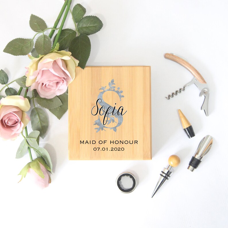 Personalised Wine Sommelier Set Kit Bridesmaid Gift Wedding Etsy