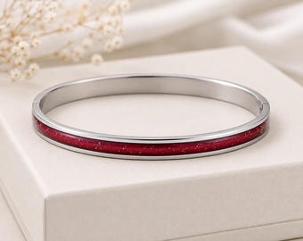 Personalised Ashes Bangle, Memorial Remains Urn Pet Ashes, Gift Keepsake Jewellery, Loving Memory, Bracelet, Silver Stainless, Christmas