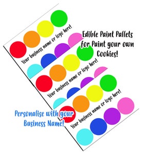 10 x Personalised Edible Paint Pallets, Paint Your Own Cookies, PYO Biscuits Cakes, Stocking Filler Elf Eve Box Fillers, Icing Party Bag