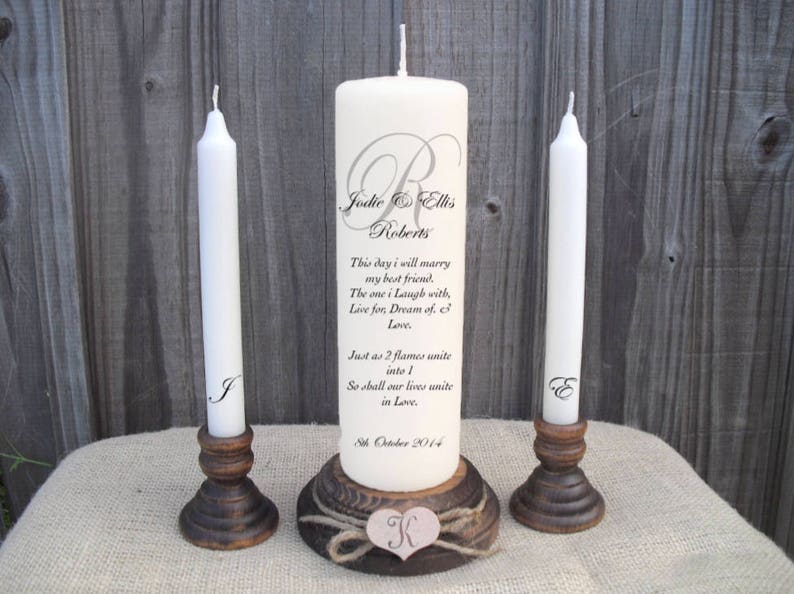Personalised Monogram Unity Candle Set Wedding Engagement Etsy Ireland