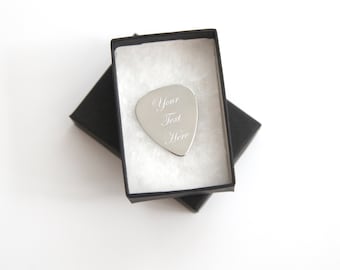 Personalised Engraved Guitar Pick Plectrum, Keepsake, Stocking Filler, Father's Day Dad Gift Husband, Groom, Your Message