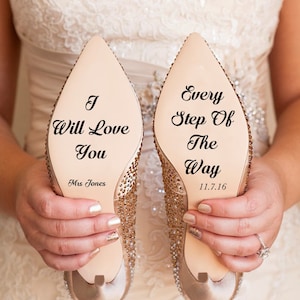 Personalised Wedding Shoe Vinyl Sticker Decal With Name & Date Decorations Bridal shoe Bridesmaid I Do Etc