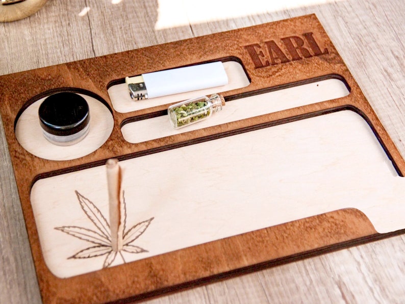 Personalised Wooden Rolling Tray Marijuana Joint Smoking Etsy Canada