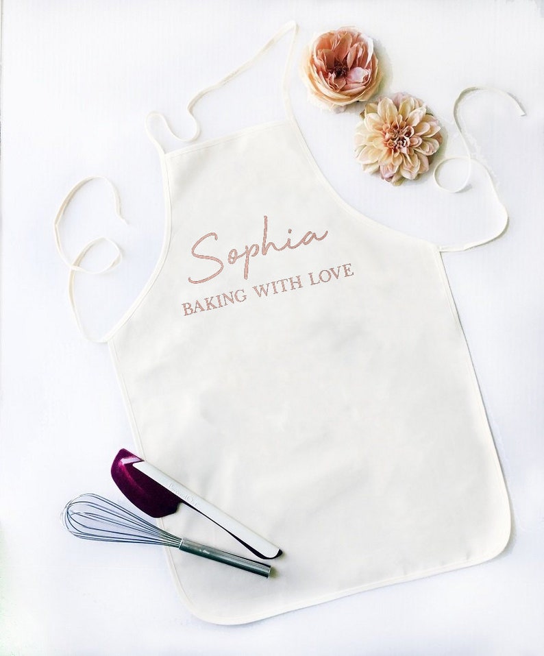 Personalised Apron Your Name Rose Gold Bridal Bridesmaid Etsy