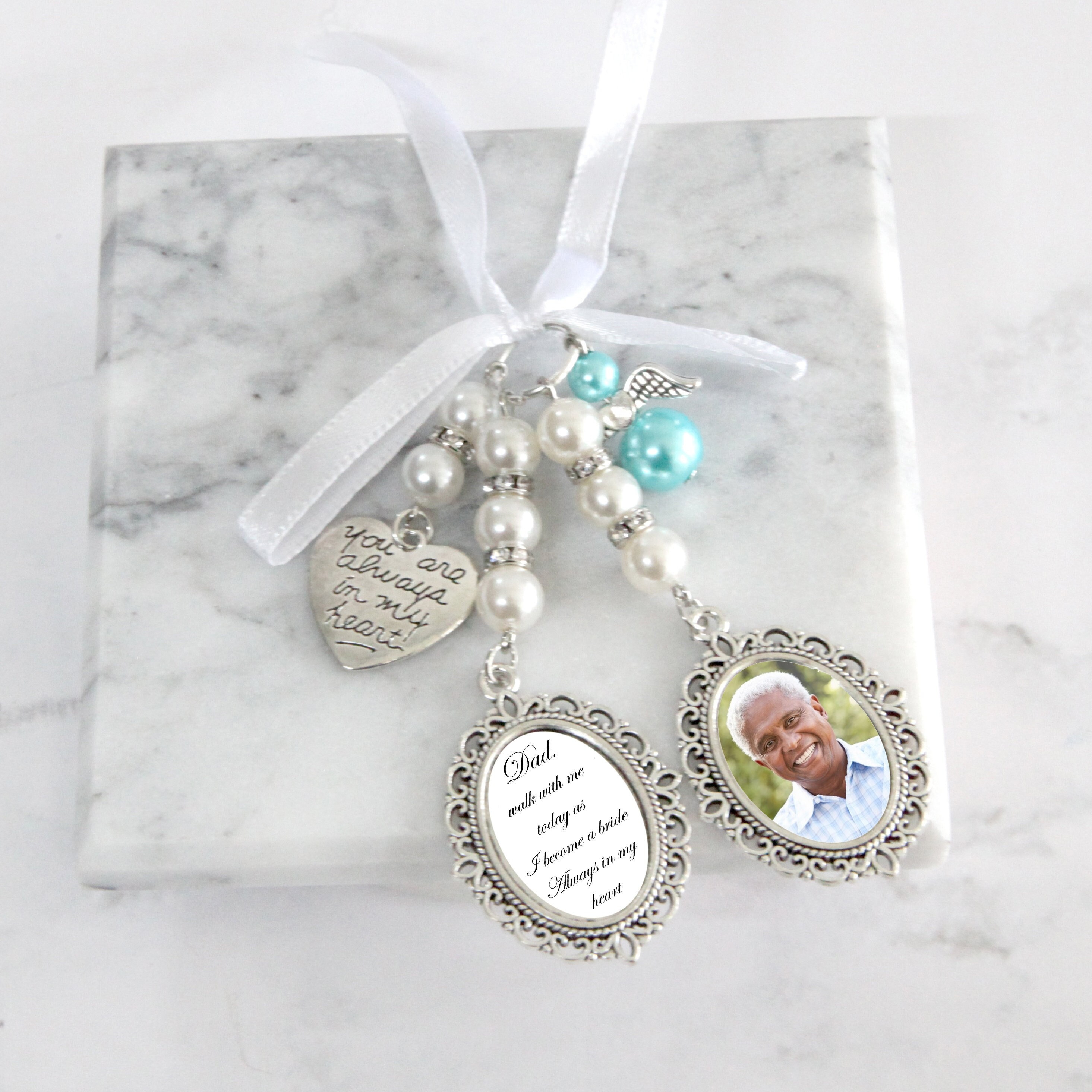 MemoriPix Memorial Wedding Bouquet Photo Charms Urn Ashes