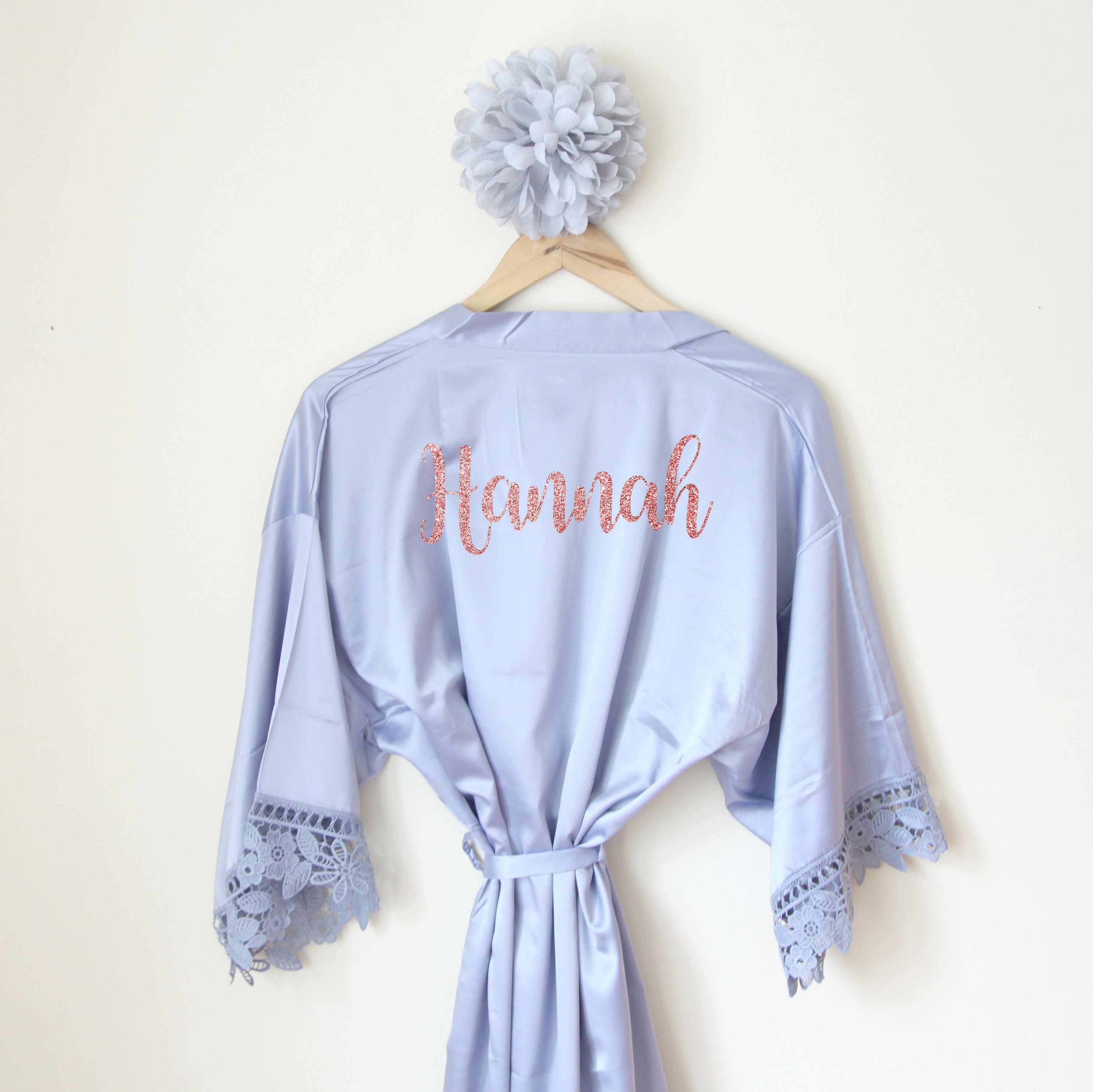 rose gold silk dressing gown