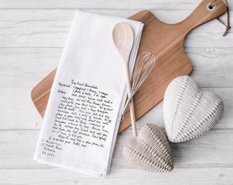 Personalised Handwriting Recipe Tea Towel, Kitchen  Cloth, Actual Handwriting, Custom Family Recipe, Mothers Day Gift, Stocking Filler