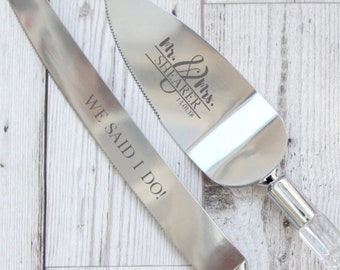 Personalised Engraved Wedding Cake Server Set Bride Groom Wedding Decoration Gift Cake Stand