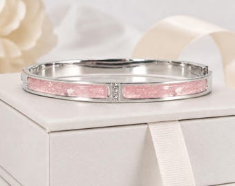 Personalised Ashes Bangle, Memorial Remains Urn Pet Ashes, Gift Keepsake Jewellery, Loving Memory, Bracelet, Silver Stainless, Christmas