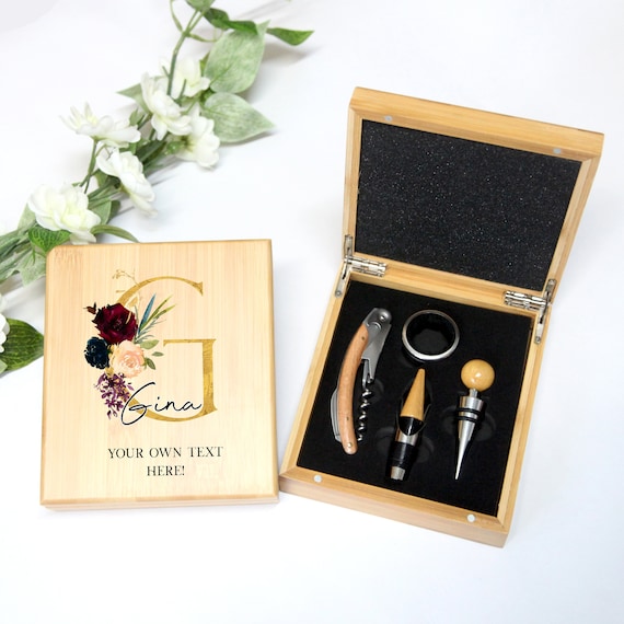 Kit set sommelier vino personalizzato, regalo damigella d'onore