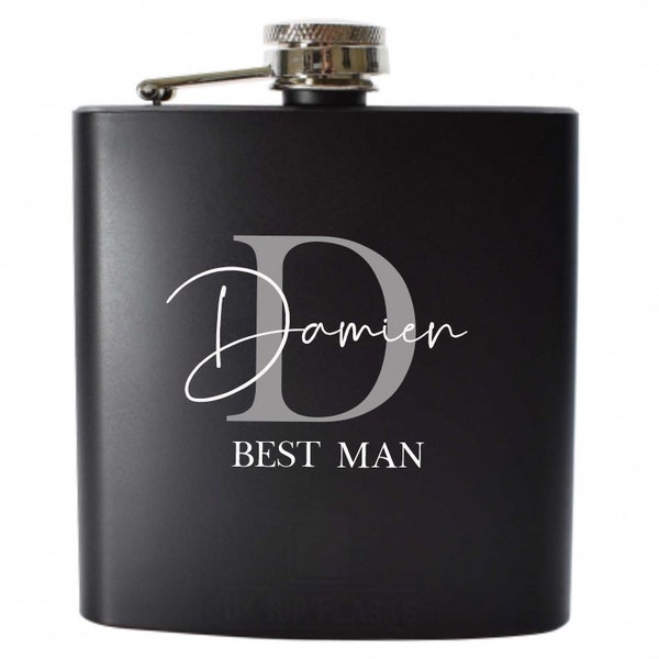 Personalised Hip flask Groomsman Best Man Gift, Wedding Party, Cup, Hipflask, Tipple, Gin, Proposal, Usher, Father of Bride Gift Thank You