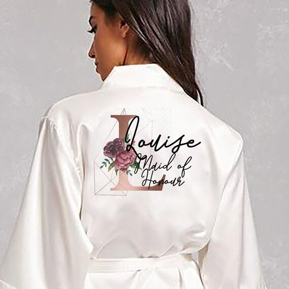 Monogrammed clearance silk robe