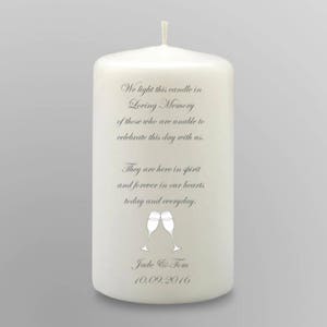 Personalised Wedding Memorial Candle Gift Keepsake In Loving Memory Absence Centrepiece