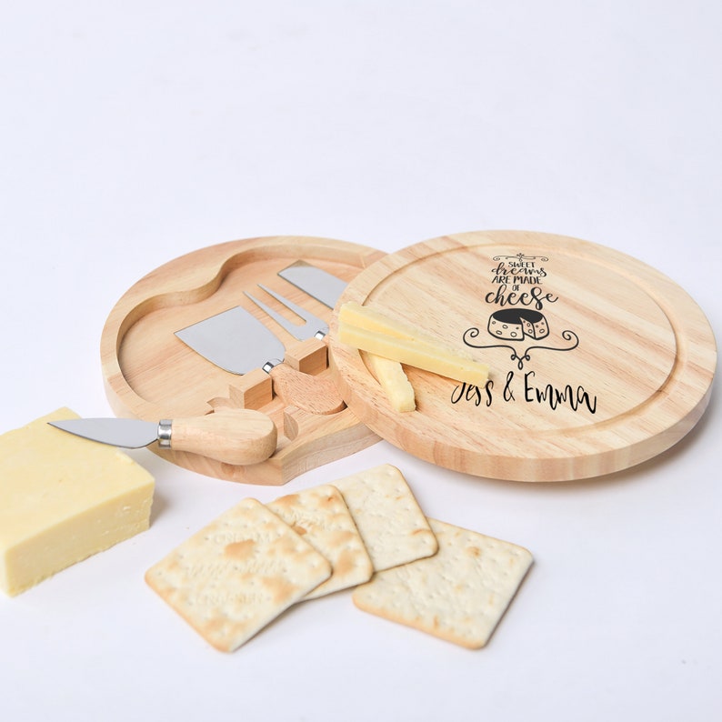 Personalised Wooden Cheese Board & Knives Gift Set Wedding Etsy Australia