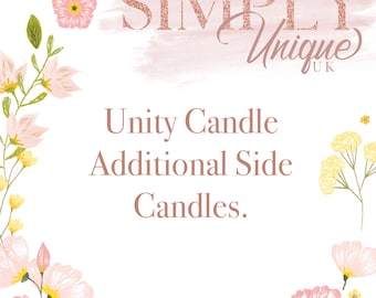 Additional Personalised Unity Candle Side Candle ADD ON ONLY