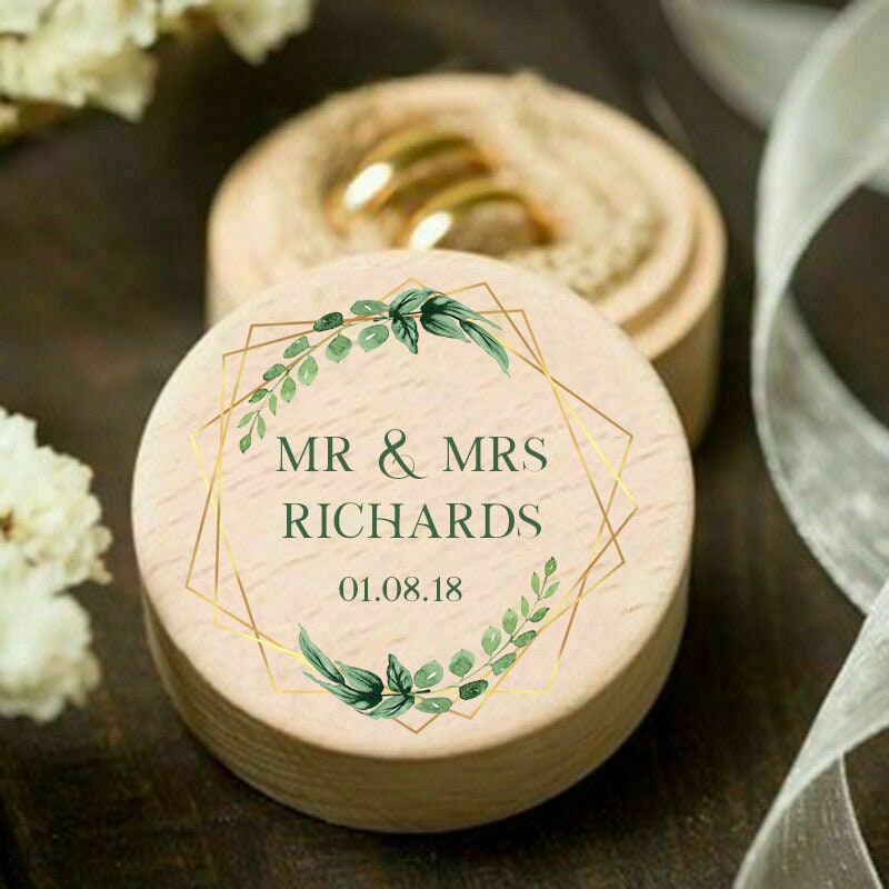 Personalised Wedding Ring Box Keepsake Ring Pillow Wooden Ring Box Mr…