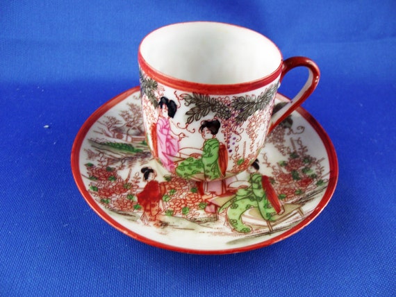 Zierliche dünnwandige Japanische Teetasse mit Unterteller - Etsy.de