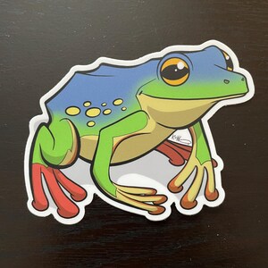 Rainbow Frog 4&quot; vinyl sticker