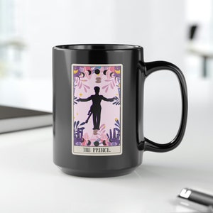 The Prince Tarot Card Mug | Prince Tribute | Gift for Prince Fan | Purple One | Artist | 15 oz | Tall Mug | Coffee Tea | Unique Merch