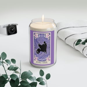 Purple Reign Tarot Card Scented Candle, 13.75oz | Gift for Prince Fan | Purple Rain | Unique Merch | Self Care | Minneapolis Minnesota