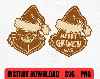 Gingerbread Grinch Christmas SVG PNG Cut File | Layered Holiday Cricut Design | Instant Digital Download