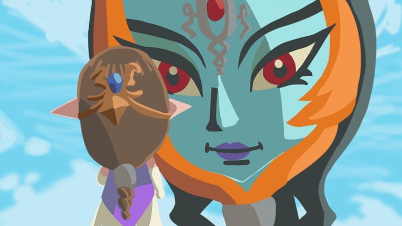 Tomodachi Life Zelda and Midna Twilight Princess 4 X 6 Post Card Print ...