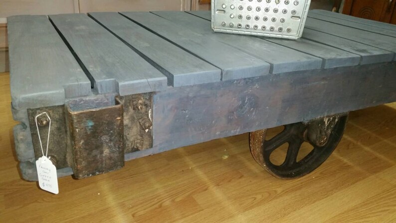 Vintage Industrial Factory / Warehouse Cart Coffee Table ...