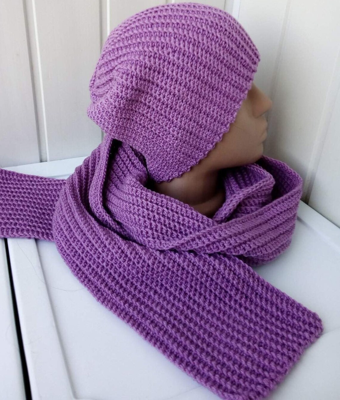Knitted Hat. Handmade Scarf and Hat. Unisex Violet Pink Hat Etsy