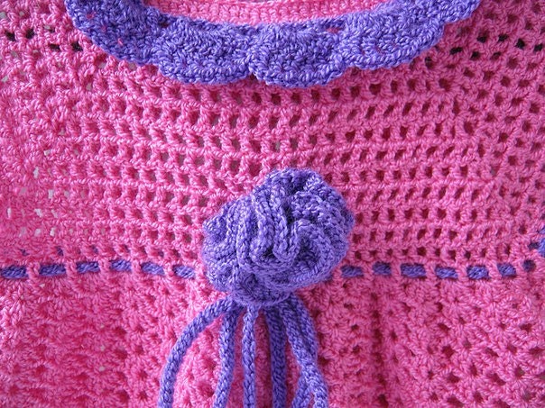 Baby Dress Crochet Dress Pink Dress With Flower Little - Etsy