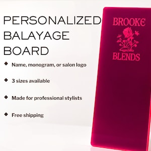 Personalized Balayage Board | Acrylic Foiling Board | Hair Stylist Tool | Salon Logo Gift | Foilayage