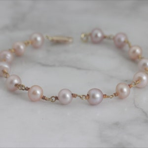 Freshwater Pearl Bracelet in Sterling Silver - Beaded Bracelet